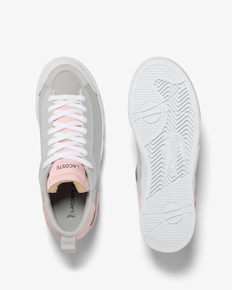T&ecirc;nis feminino Lacoste L004 Plataforma em tecido com colorblock