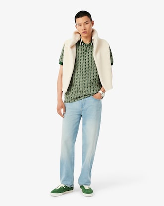 Polo Con Monograma En Jacquard Fit Cl&aacute;sico