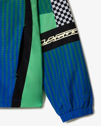 Jaqueta esportiva masculina Lacoste com estampa xadrez ombr&eacute;