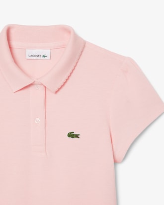 Polo Mini Piqué Con Cuello Ondulado