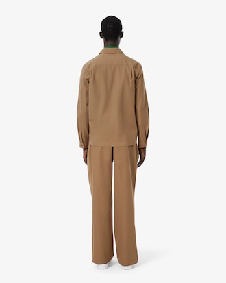 Pantalones de sarga plisada de corte oversized