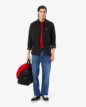 Cal&ccedil;a Jeans Indigo de Corte Reto com 5 Bolsos