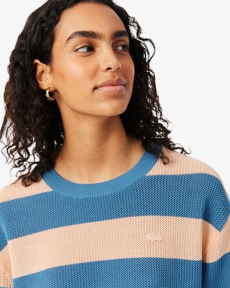 Camiseta de Malha em Mesh Listrada