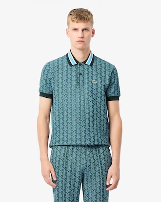 Polo Cl&aacute;ssico Fit em Jacquard Monograma