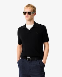 Sweater Polo Mezcla de Algodón con Cuello Abierto