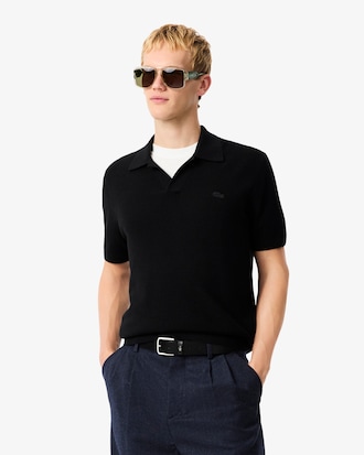 Su&eacute;ter de Colarinho Polo Aberto de Algod&atilde;o Misto