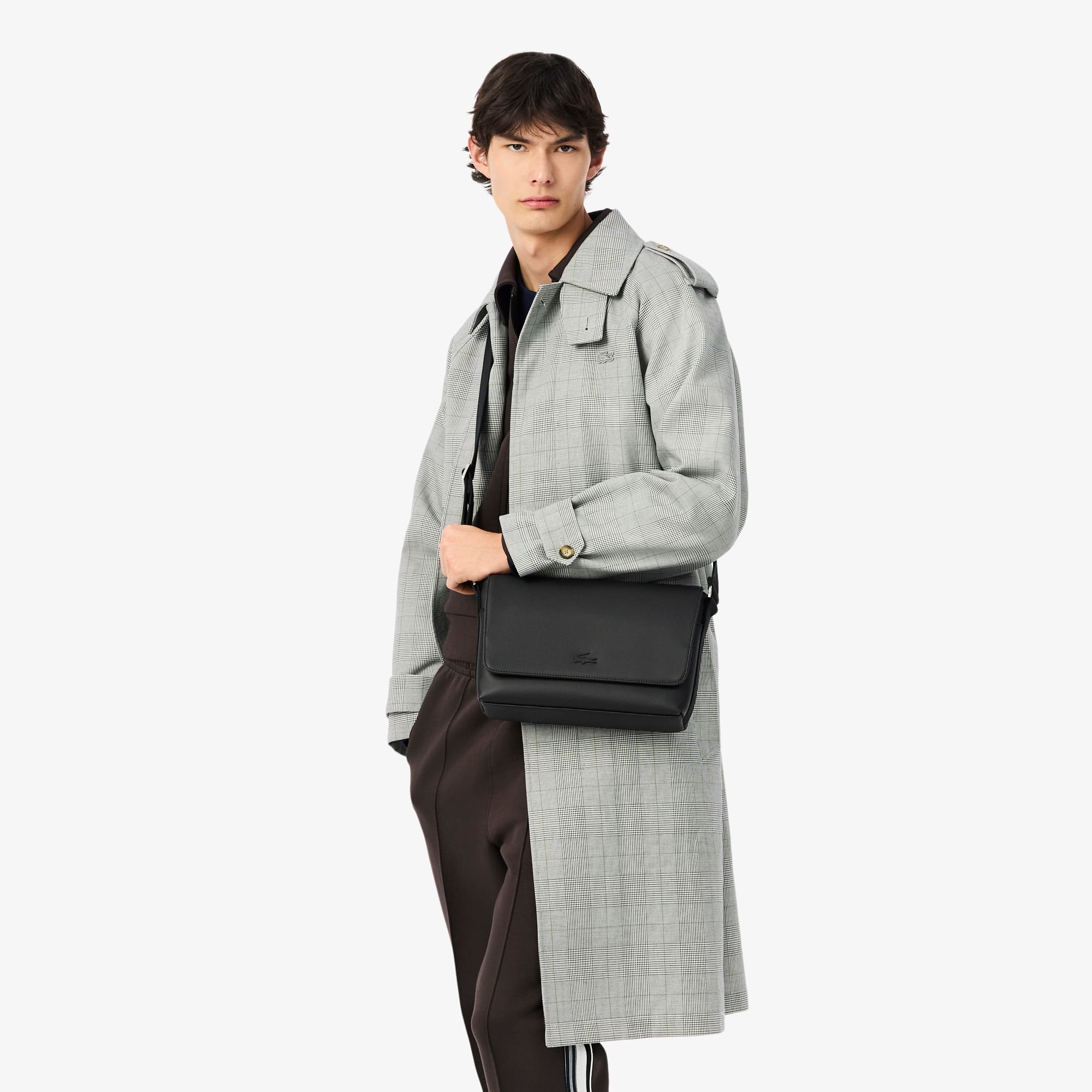 バッグ LACOSTE MESSENGER BAG Bolsa Masculina Lacoste Messenger Clássica de Lona