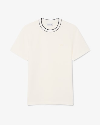 Remera De Piqu&eacute; Elastizado Con Cuello Rayado