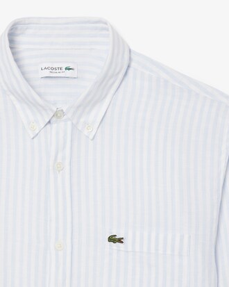 Camisa Regular Fit Listrada em Linho