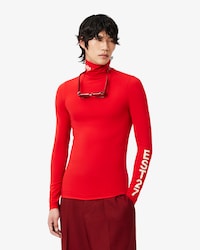Remera de cuello alto el&aacute;stica estampada Runway