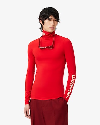 Remera de cuello alto el&aacute;stica estampada Runway