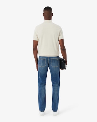 Cal&ccedil;a Jeans Slim Fit Indigo com 5 Bolsos