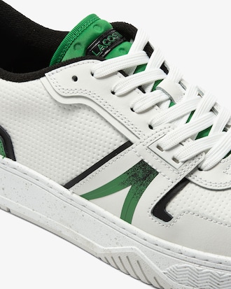 T&ecirc;nis masculino Lacoste L001 em couro com estampa efeito spray