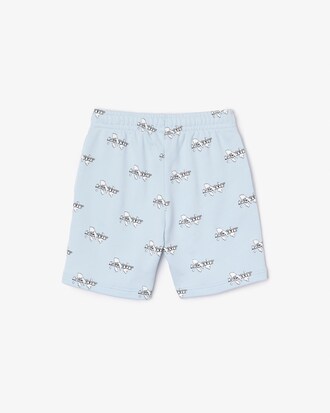 Short infantil Lacoste em flanela de algod&atilde;o org&acirc;nico estampado