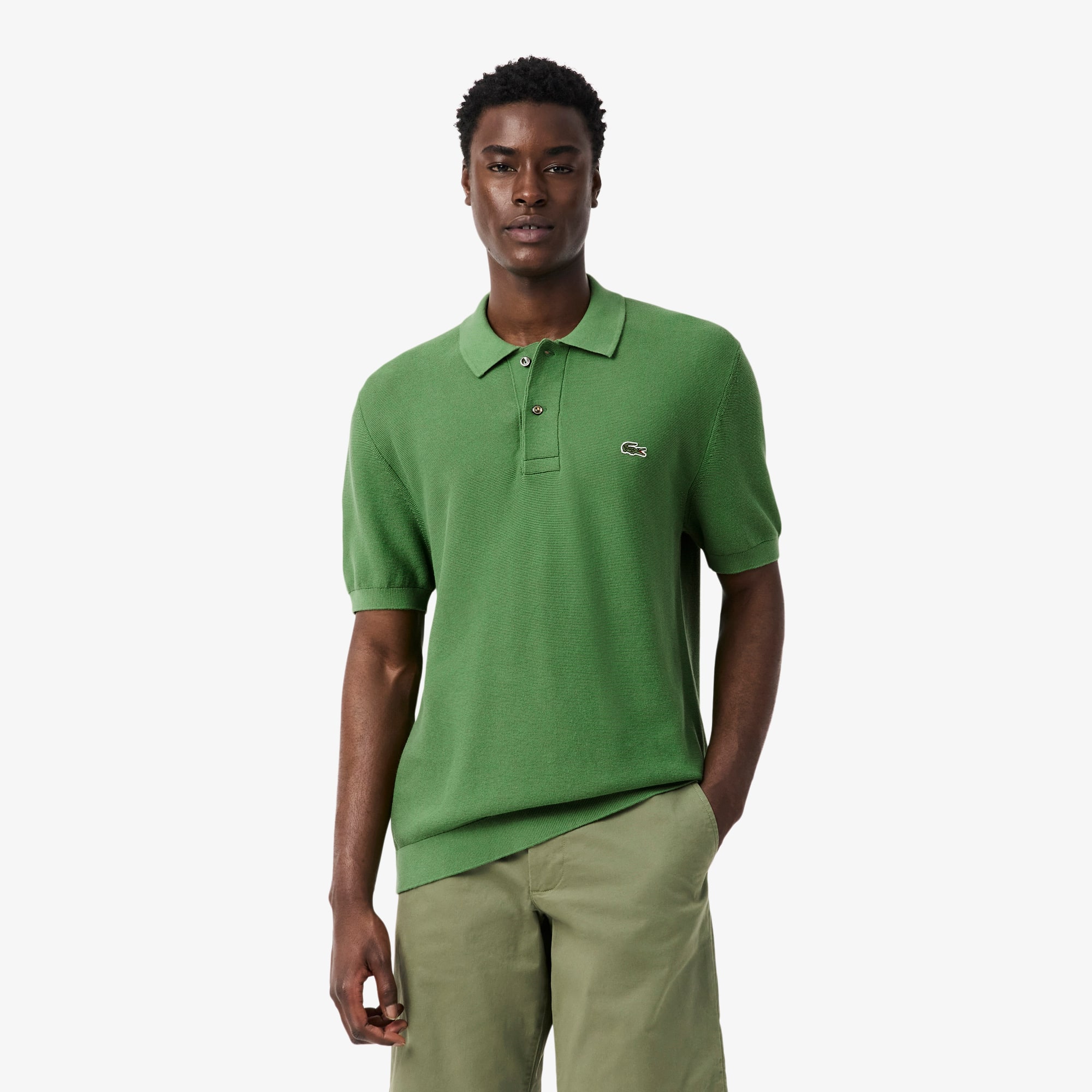 Camisa Polo Masculina em Malha de Algodão Caimento Clássico