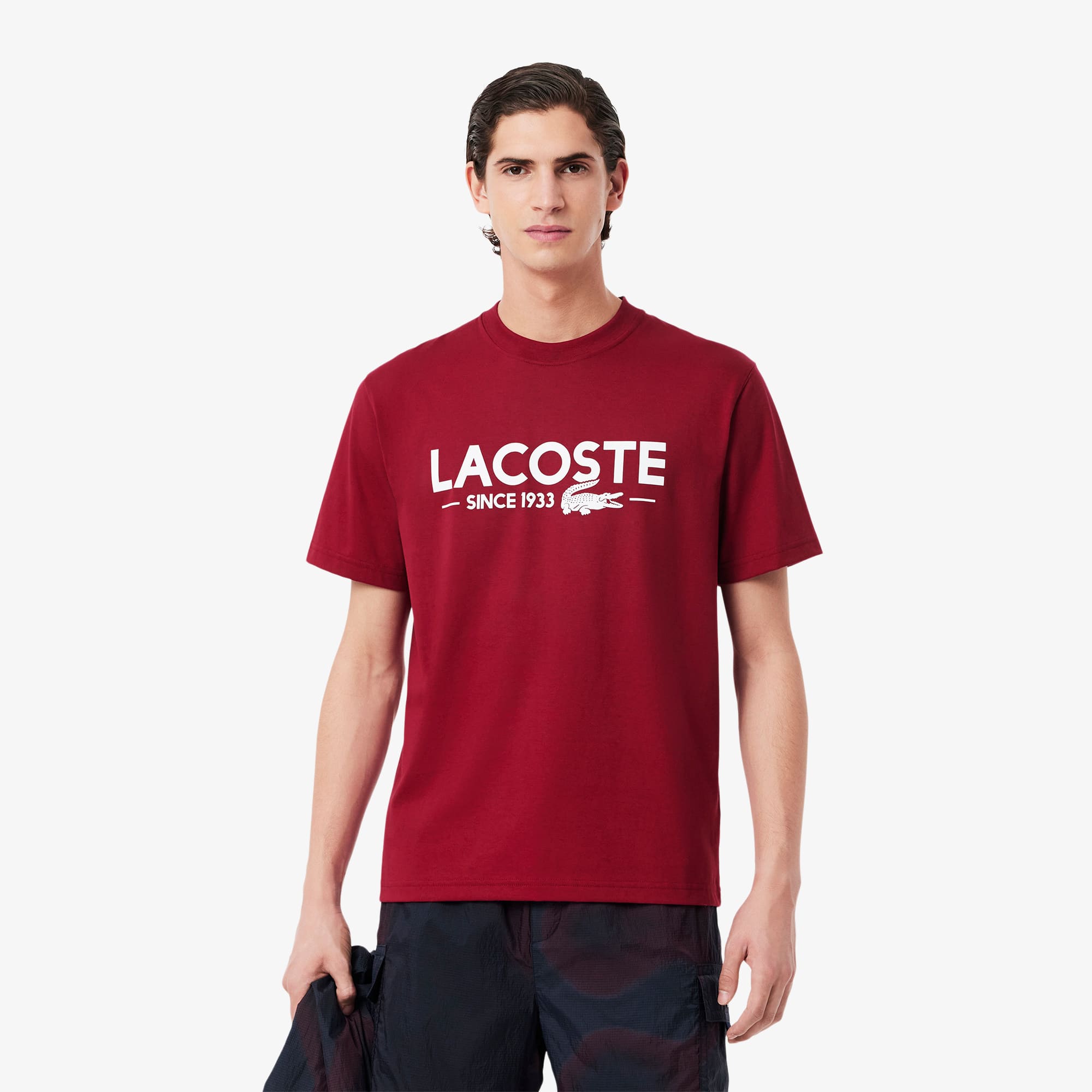 Camiseta em Algodão Lacoste Since 1933 de Caimento Clássico
