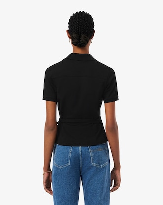 Polo Envelope em Mini Piqu&eacute; Stretch