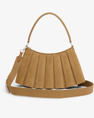 Cartera mediana de gamuza y cuero Lenglen