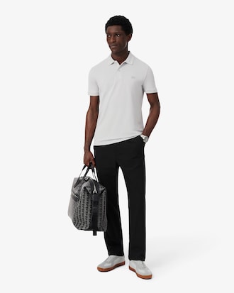 Camisa Polo Piqu&eacute; Modelagem ajustada com Marca em Jacquard