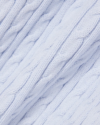 Striped Cable Knit Polo Collar Sweater