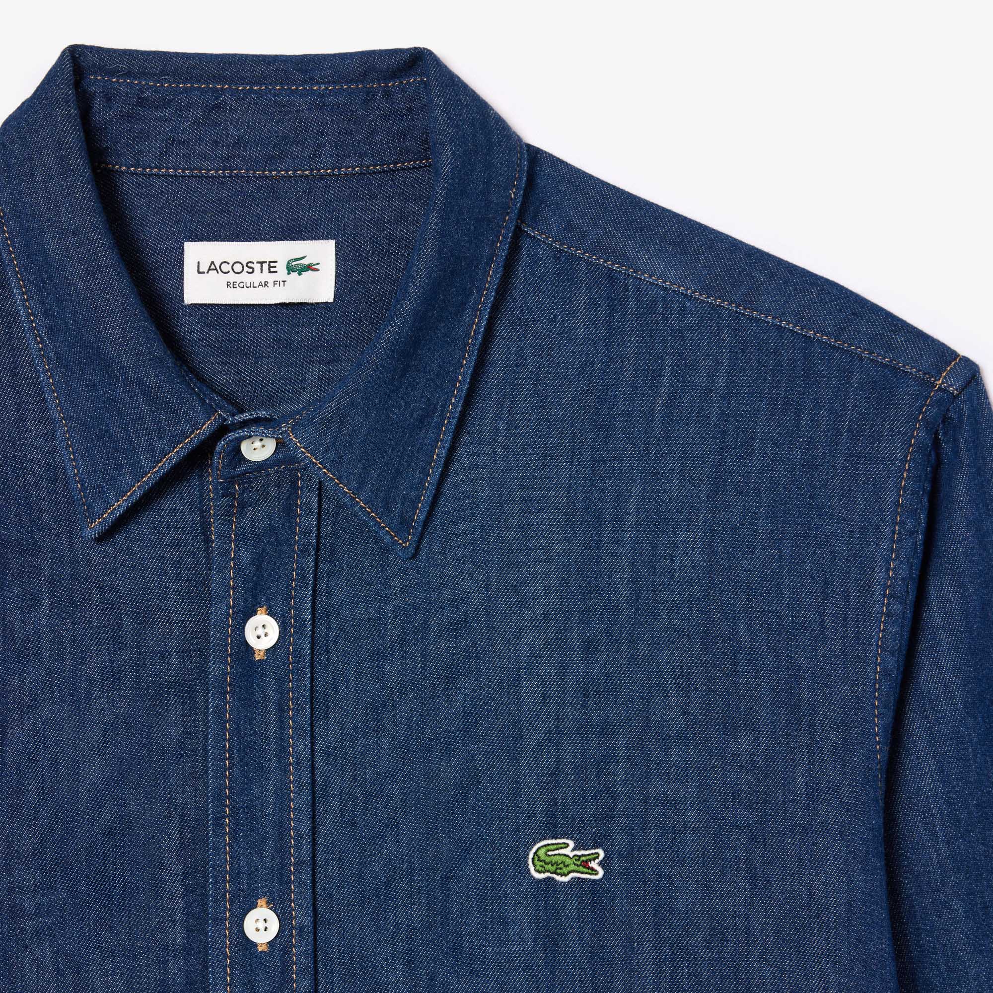 Camisa Jeans Masculina Manga Longa Lacoste em Denim