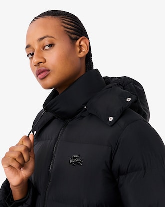 Jaqueta Puffer com Capuz com Caimento Relaxado