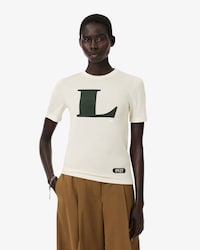 Camiseta com Estampa Gráfica em Seda Runway