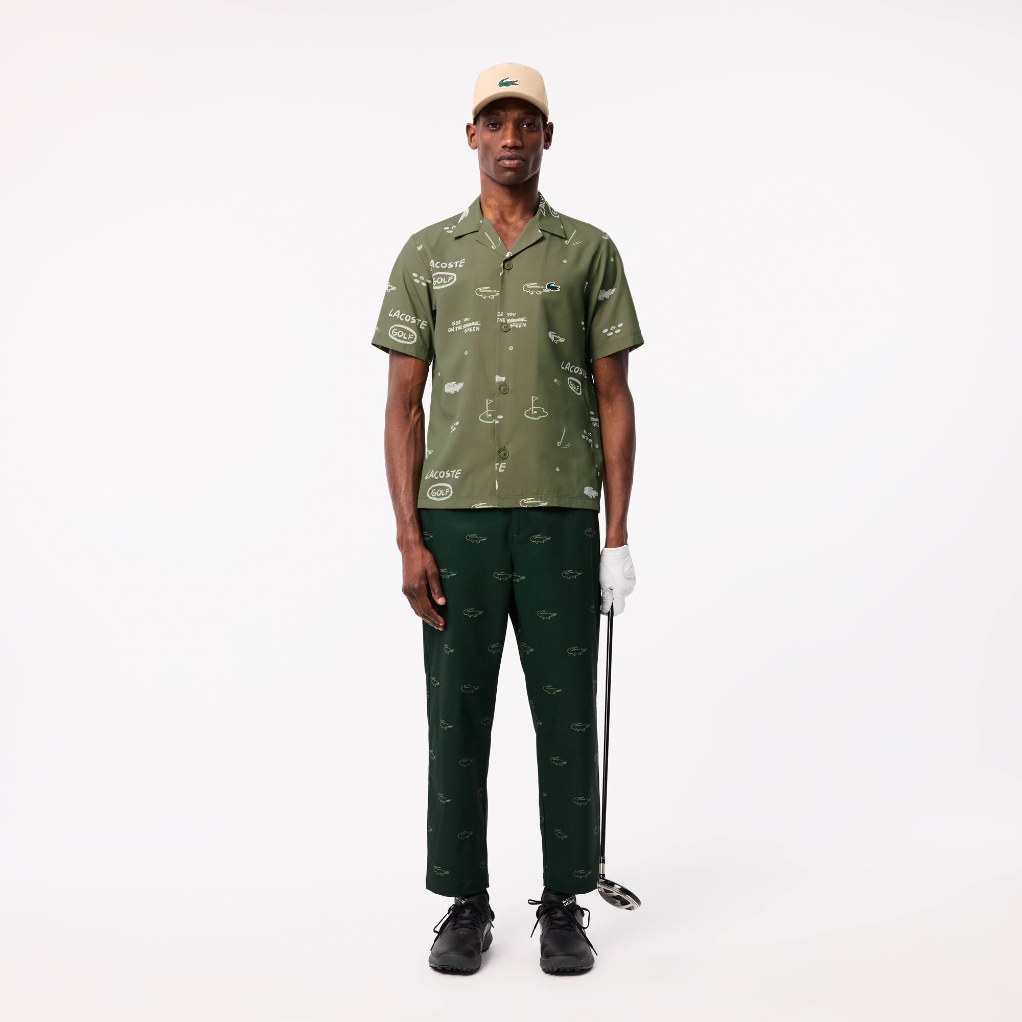 Camisa Estampada Manga Curta Masculina Ultra-Dry Anti-UV