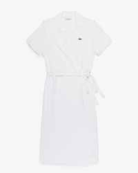 Vestido polo envolvente de mini piqu&eacute; el&aacute;stico
