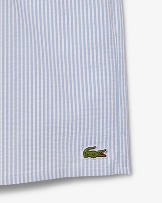 Sunga bermuda listrada de comprimento m&eacute;dio com textura