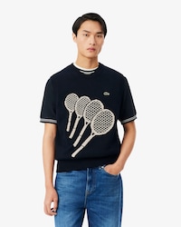 Colete de malha jacquard de algod&atilde;o