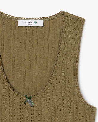 Musculosa de Algodón Pointelle Slim Fit