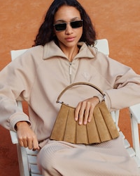Bolsa Pequena Lenglen de Couro Camur&ccedil;a
