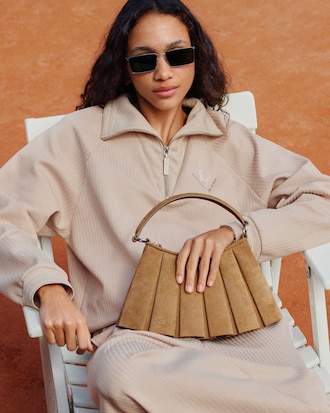 Cartera peque&ntilde;a de gamuza y cuero Lenglen