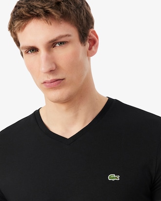 Camiseta de Algod&atilde;o Pima Leve com Gola V