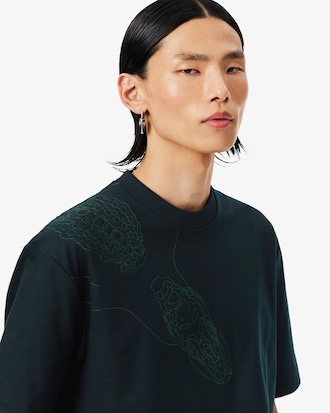 Camiseta com Crocodilo Bordado Runway