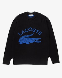 Su&eacute;ter masculino em mistura de alpaca com crocodilo contrastante