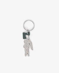 Chaveiro com Pingentes Crocodilo com Cristais e Letra L
