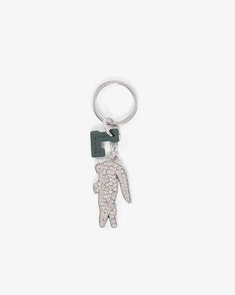 Chaveiro com Pingentes Crocodilo com Cristais e Letra L