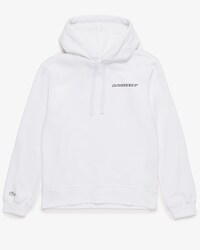 Moletom feminino com logo contrastante,  capuz e modelagem solta