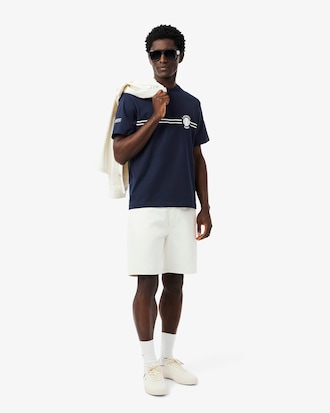 Camiseta em Malha de Algod&atilde;o Bordada e Estampada