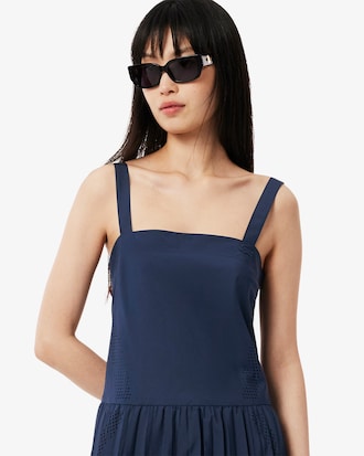 Vestido Longo Plissado com Al&ccedil;a
