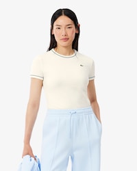 Camiseta de Malha com Acabamento Contrastante