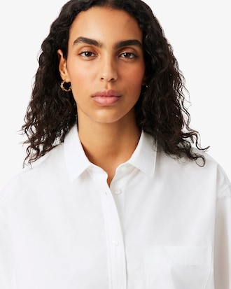 Camisa oversized de popel&iacute;n de algod&oacute;n