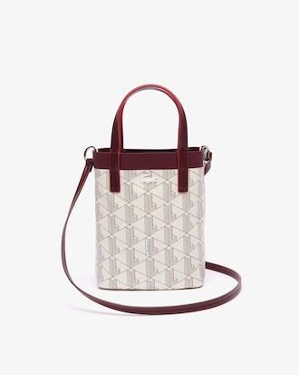 Minibolsa tote em lona revestida com monograma