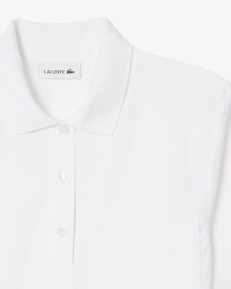 Vestido Polo de Popeline com Mangas Curtas