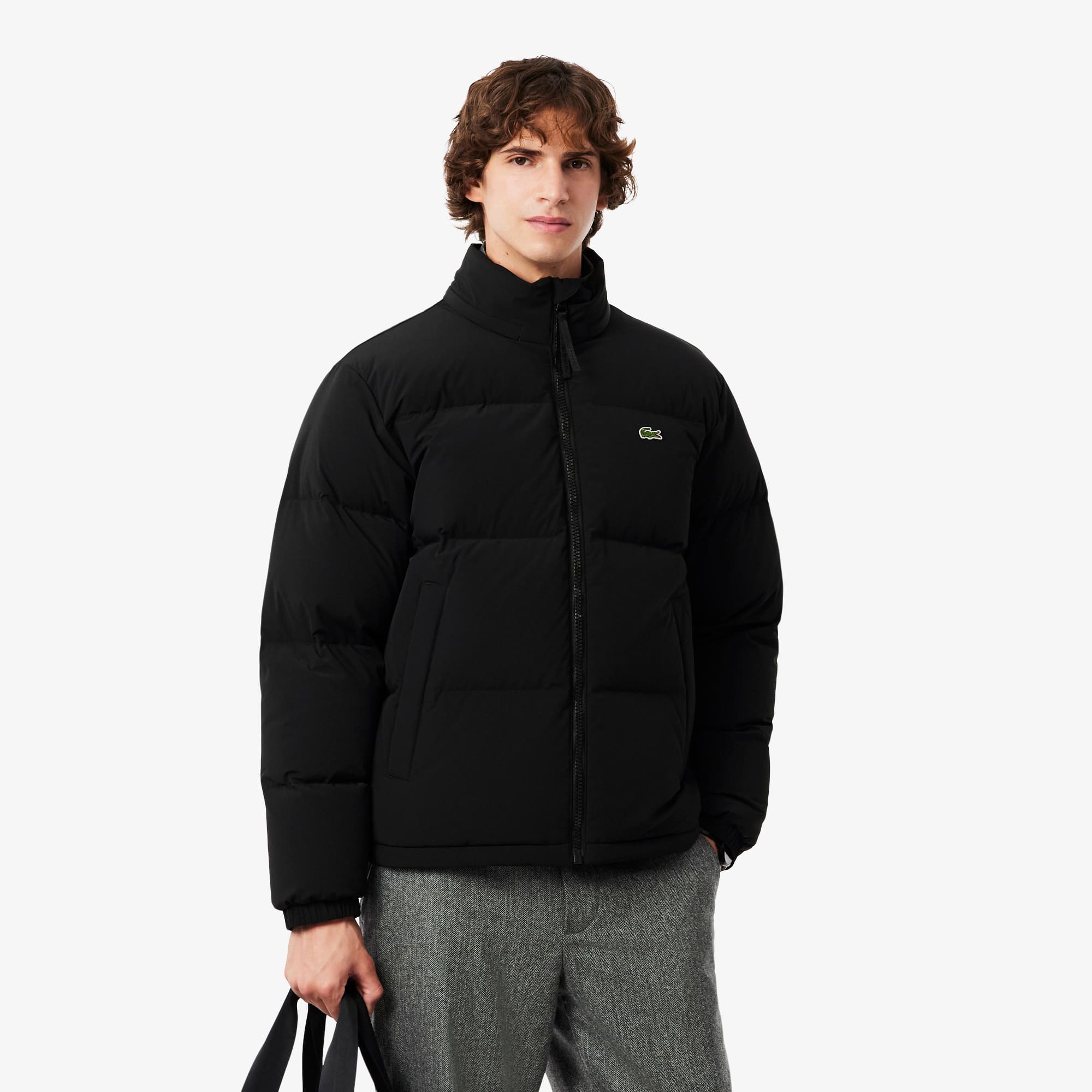 Jaqueta Puffer Lacoste com Capuz em Nylon Repelente à Água