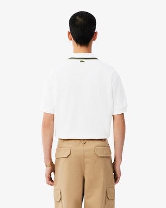 Camisa Polo Cl&aacute;ssica com Detalhe de Emblema Feita na Fran&ccedil;a