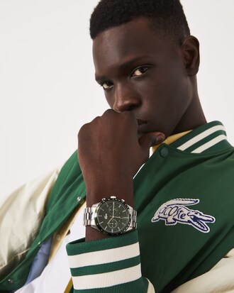 Reloj Boston Verde Con Cron&oacute;grafo Y Correa De Acero Inoxidable