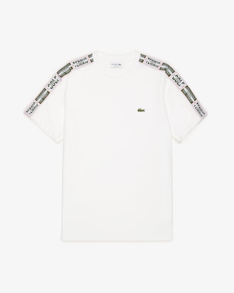 Camiseta Masculina com Fita de Assinatura Bicolor na Lateral